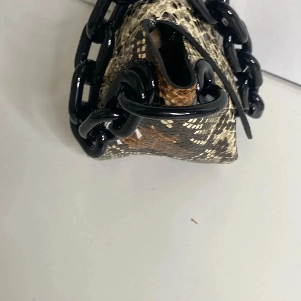 SIMON MILLER Snakeskin Printed Leather Bag - Picture 4 of 10